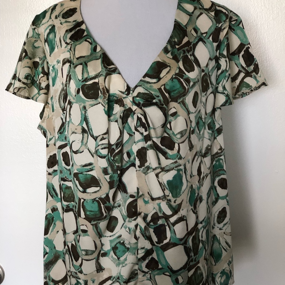 Dana Bachman Green/Brown Blouse